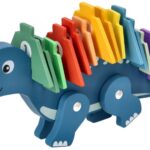 Edukační hračka puzzle s čísly - Dinosaurus - modrý