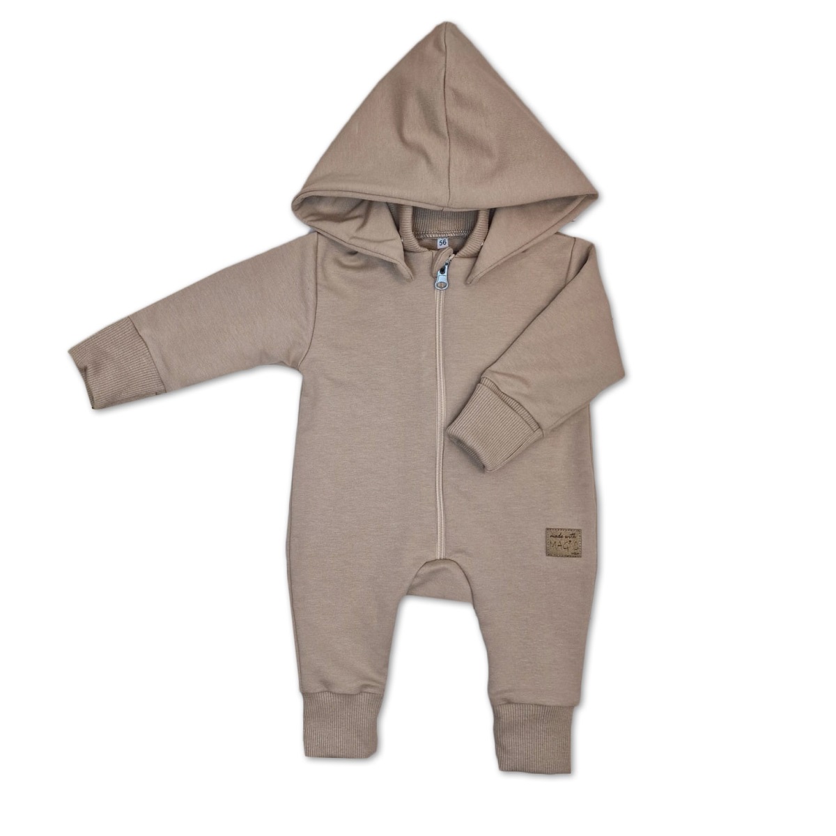 Dětský teplákový overal bez šlapek s odepínatelnou kapucí